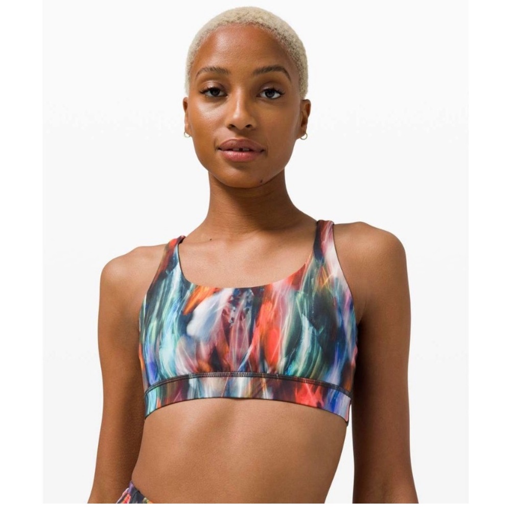 Lululemon energy bra chroma fusion rainbow strappy size 8